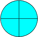 circle four fourths blue