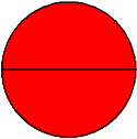 Circle 2 halves Red